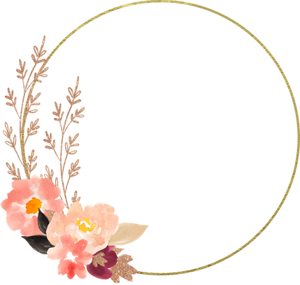 Circular Frame with Flowers Illustration